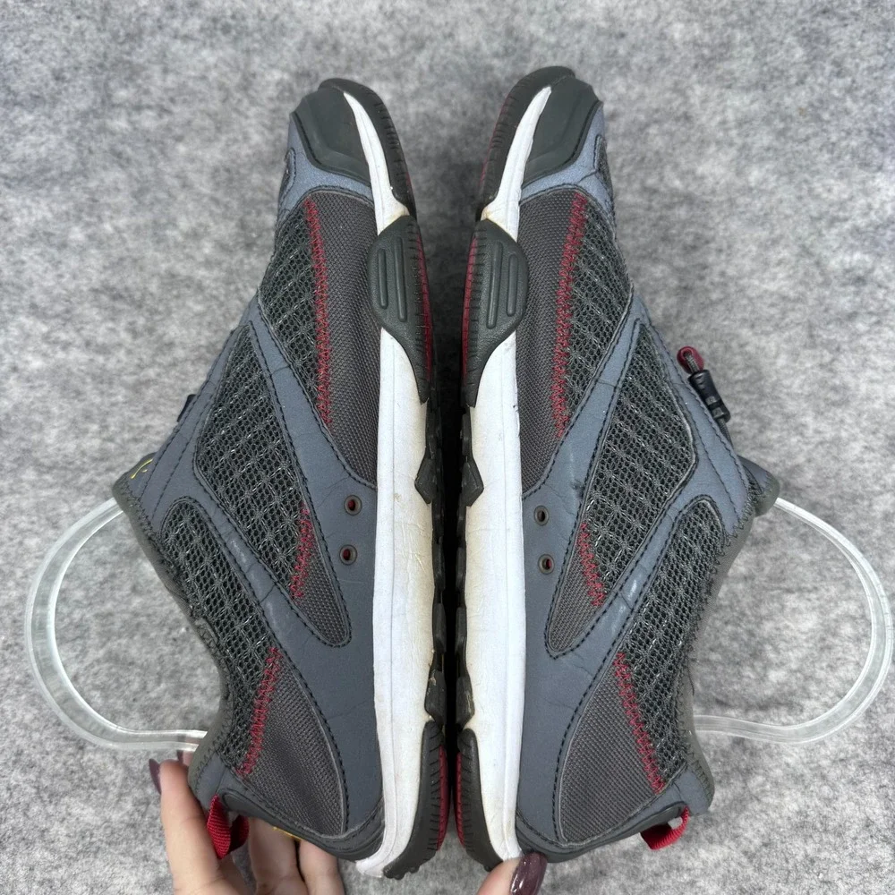 OLUKAI Eleu Trainer Shoes Womens Size 9.5 Gray Red Drawstring Water Sneakers